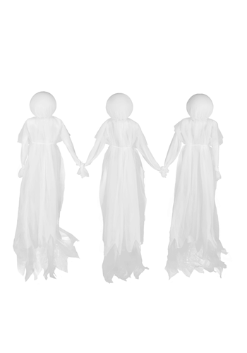 3.5FT Holding Hands White Light Up Ghosts Decoration | Ghost Decorations