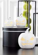 3.75 Inch White Ceramic LED Jack 'O Lantern Decoration Alt 1