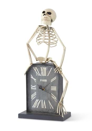 Tombstone Clock with Skeleton