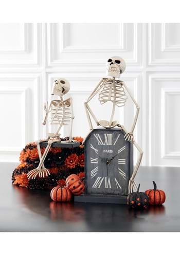 21.5-Inch Tombstone with Skeleton Clock Decoration | Skeleton Decorations