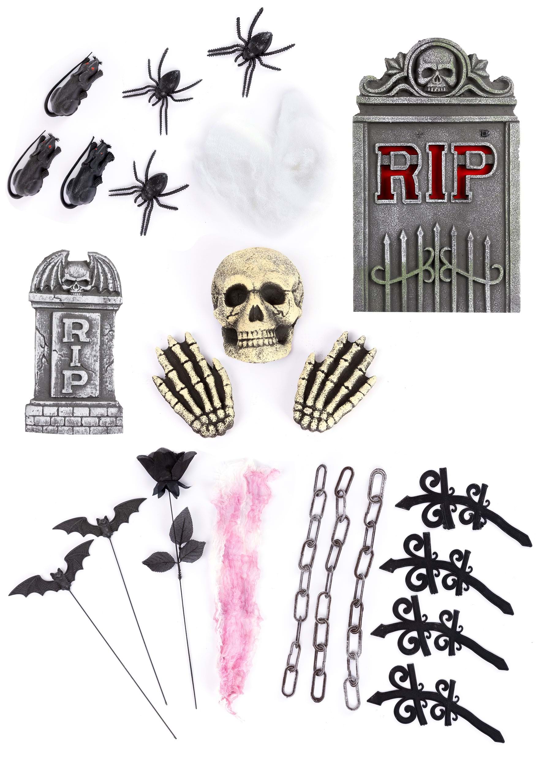 24 Piece Scary Tombstone Decoration Set | Outdoor Decorations