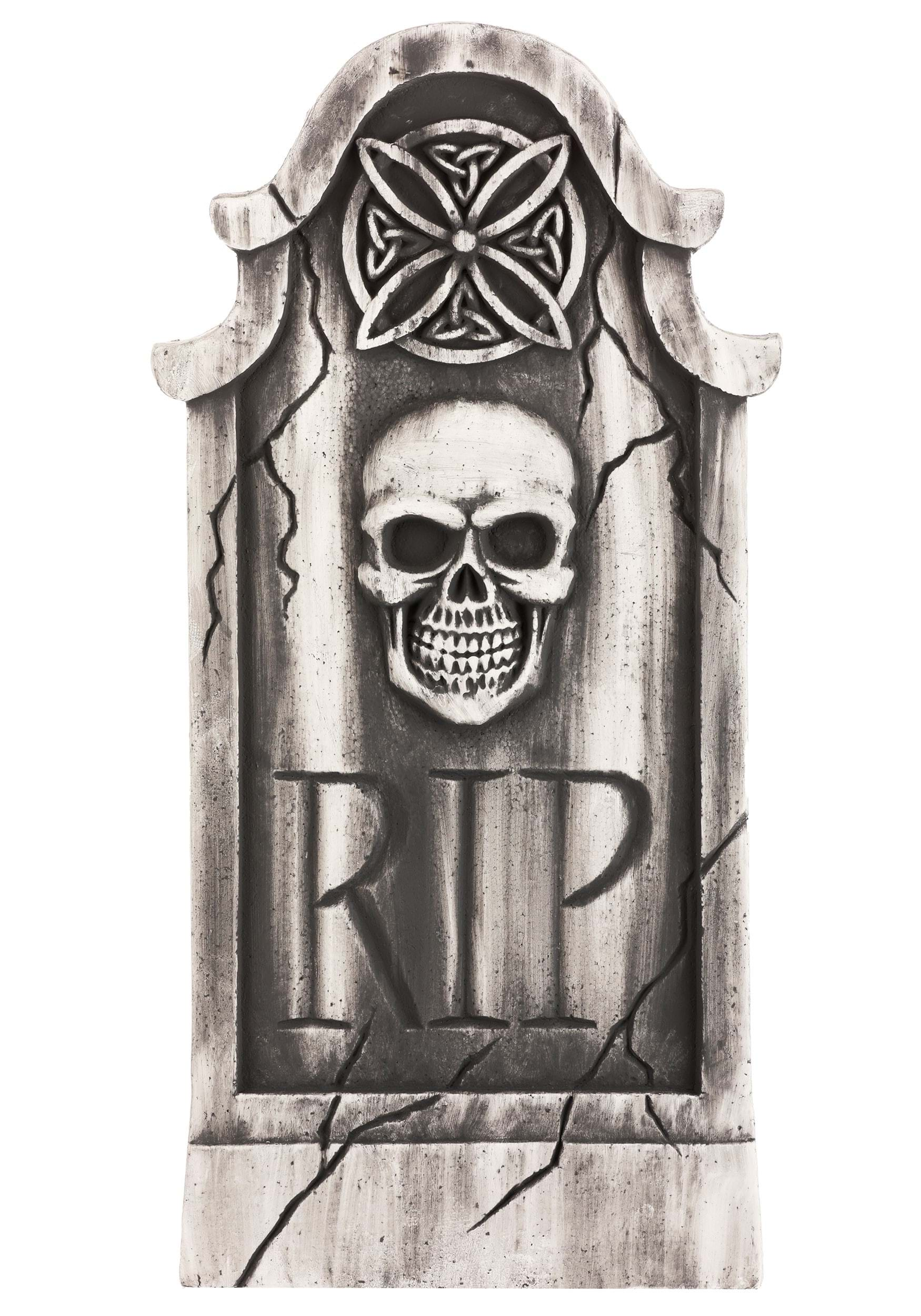 Weathered Skull Tombstone Prop