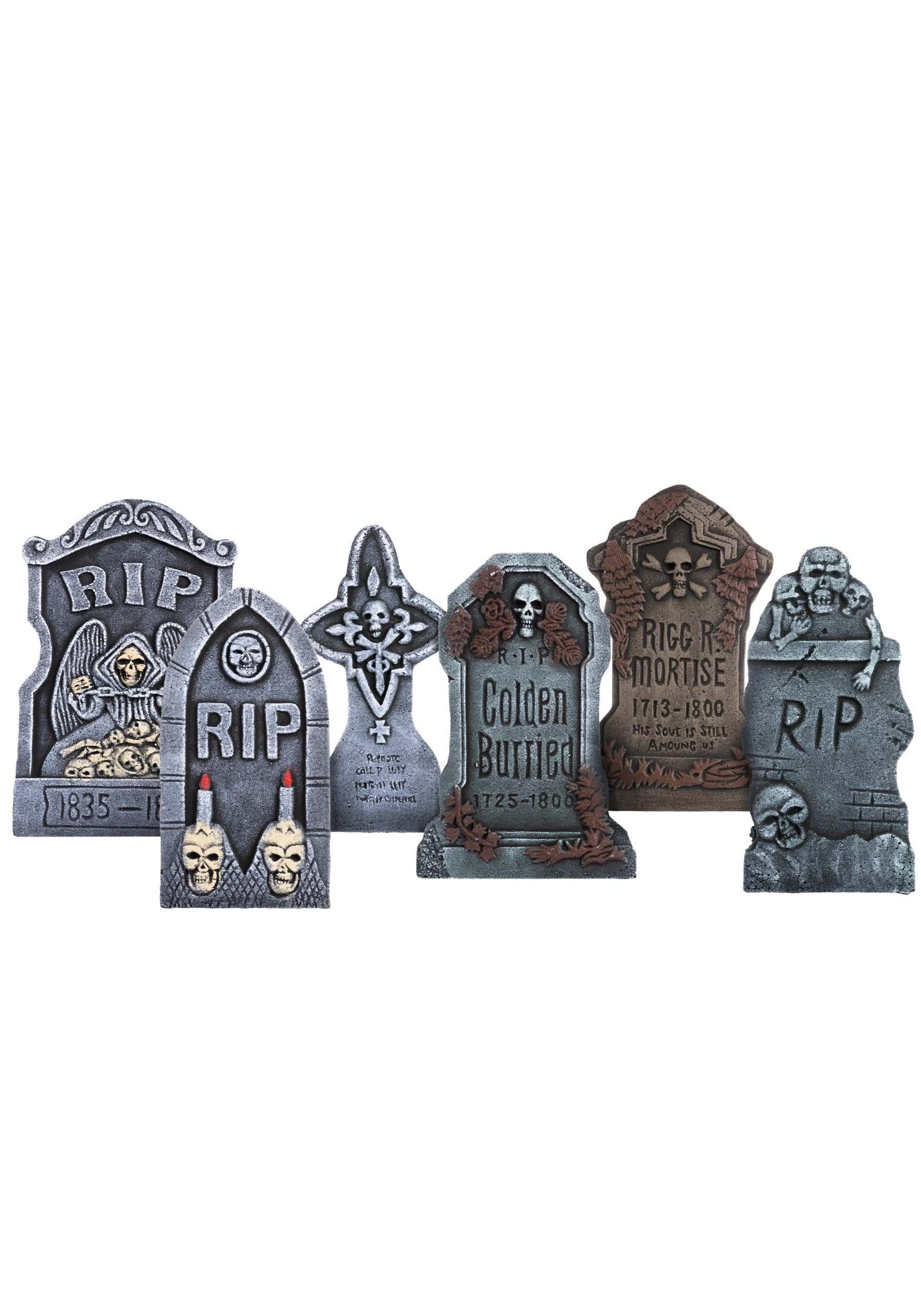 6 Piece Scary Tombstone Decoration Set