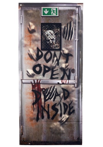 5.9FT Zombie Don't Open Door Curtain Decoration | Door Decorations