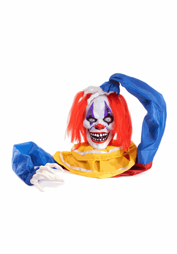 14" Animated Head Popping Clown Ground Breaker Dec