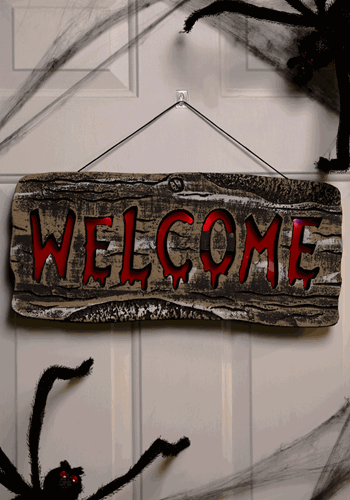 19.25-Inch Welcome Halloween Light Up Sign Decoration | Halloween Signs
