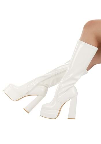 White Patent Platform Adult Gogo Boots