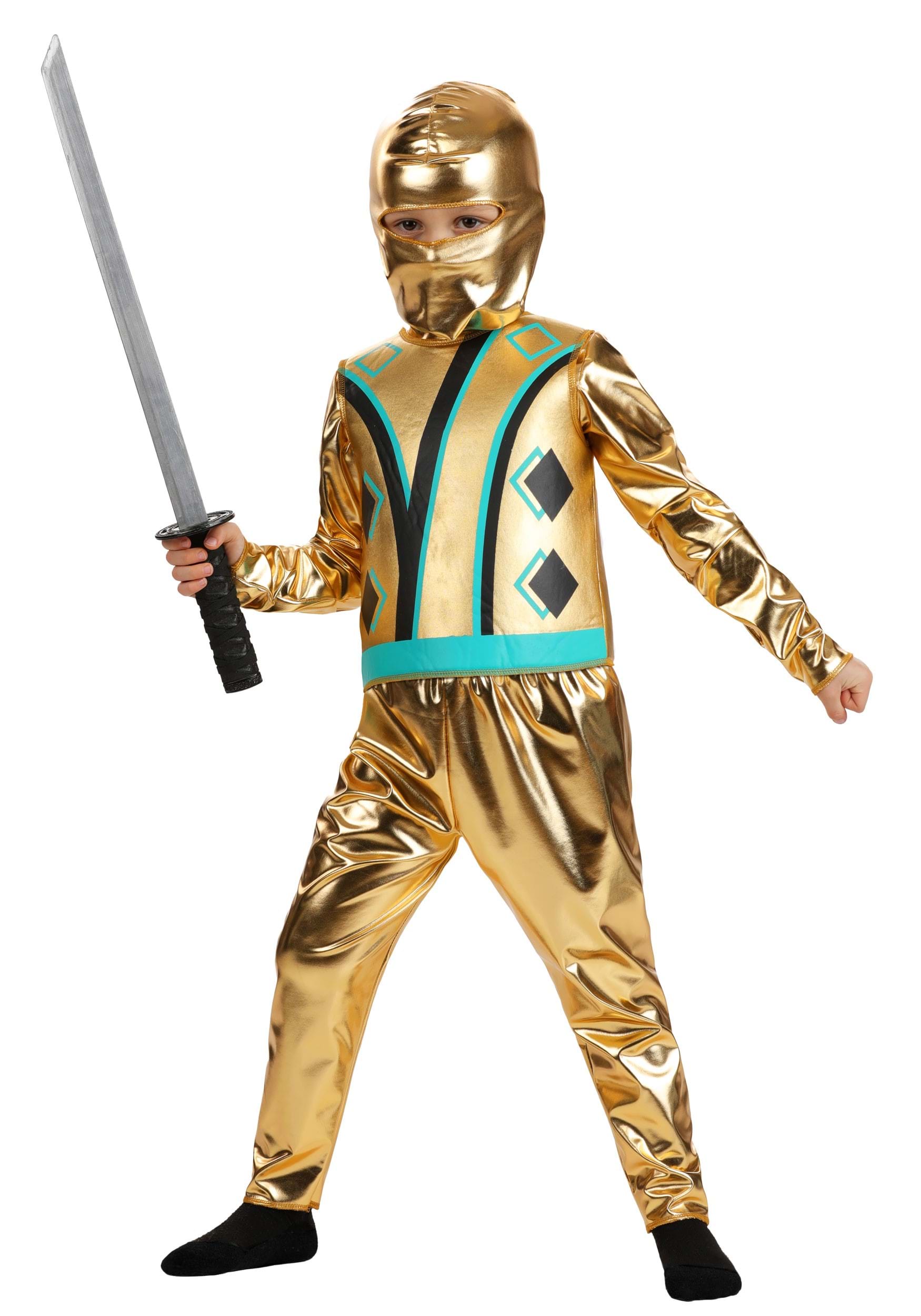Costume Da Ninja Per Bambini – Completo Di Top, Pantaloni, Gilet E Accessori – Halloween