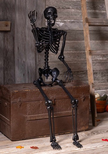 5FT Crazy Bones Poseable Skeleton in Black Decoration | Skeleton Decorations