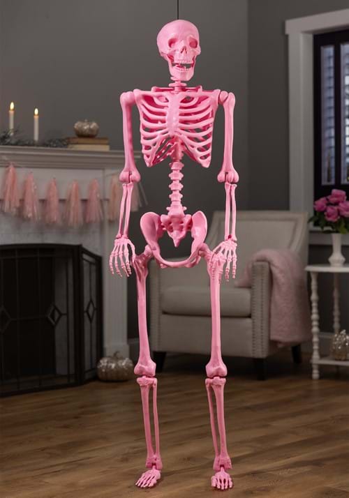 5FT Poseable Crazy Bones Skeleton in Pink Decoration