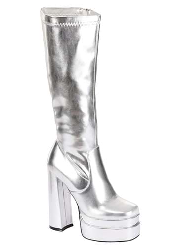 Women's Deluxe Silver Gogo Boots