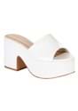 Womens White Mule Disco Sandal Shoes