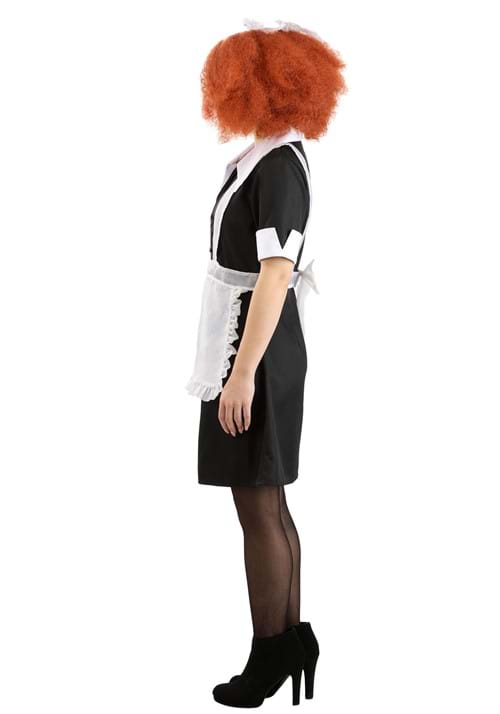 Rocky Horror Show Magenta Costume Sheer Black Dress White Apron and Black Glovettes