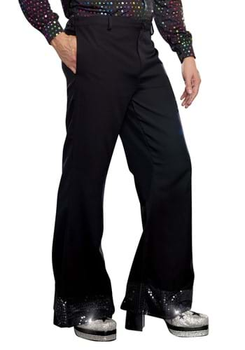 Deluxe Adult Black Bell Bottom Disco Pants - Candy Apple Costumes