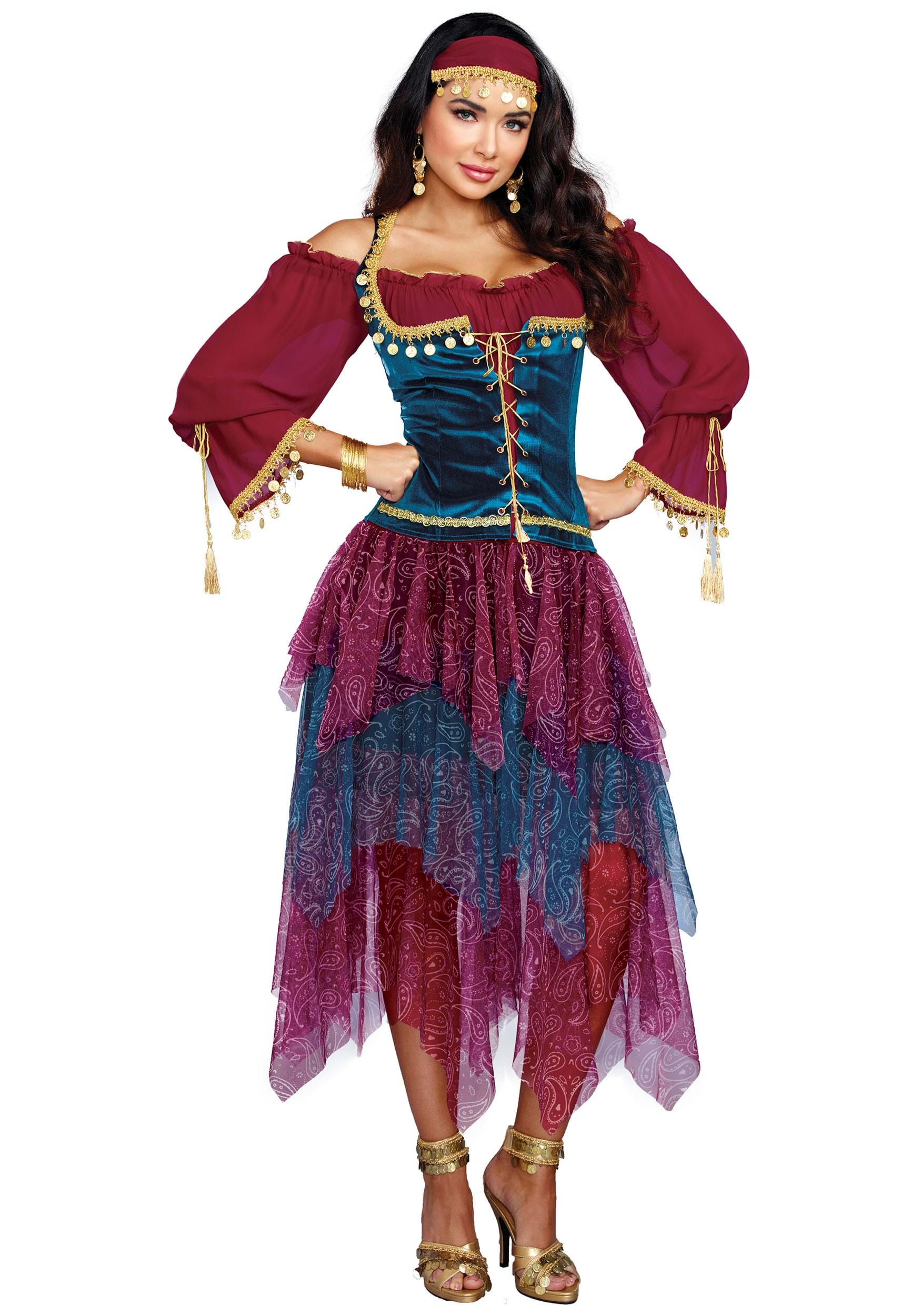 Purple Belly Dance Hip Scarf Halloween Costume