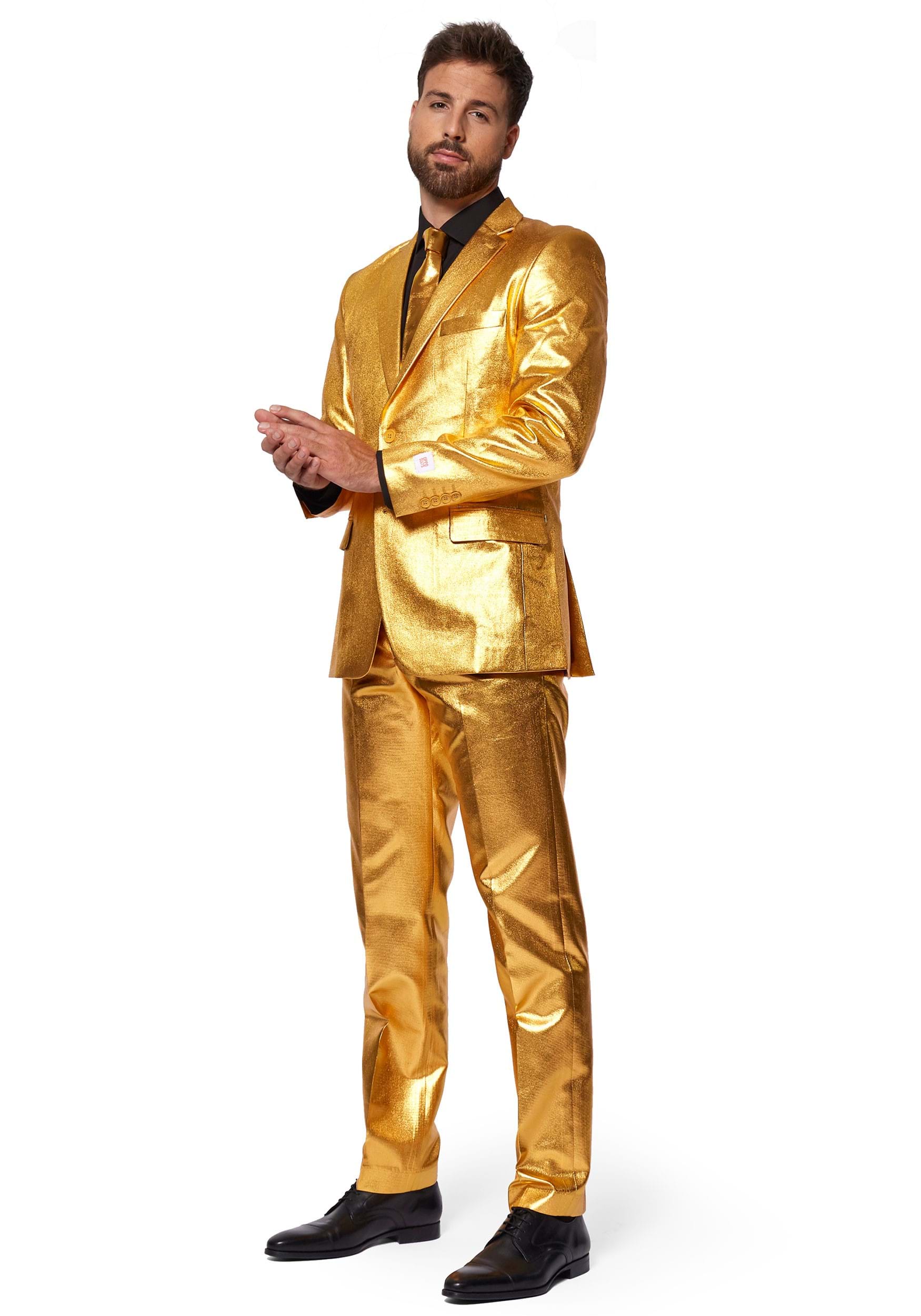 Mens Gold Sequins Two Pieces Set Suits One Button Peak Lapel Dress Tuxedo  Suit with Pants Club Party Gold Asian Size S at Amazon Men's Clothing store