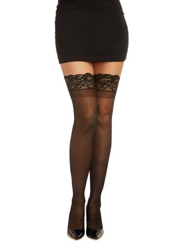 Black Anti-Slip Thigh High Stockings for Women