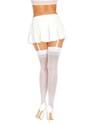 Women's White Sheer Thigh High w/ Back Seam Alt 1