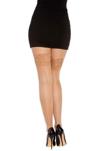 Nude Anti-Slip Thigh High Stockings with Lace Top for Adults