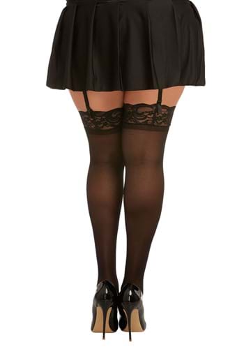Plus Size Black Sheer Thigh High Women's Stockings | Costume Tights