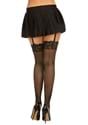 Womens Black Thigh High Fishnet with Lace Top Alt 1