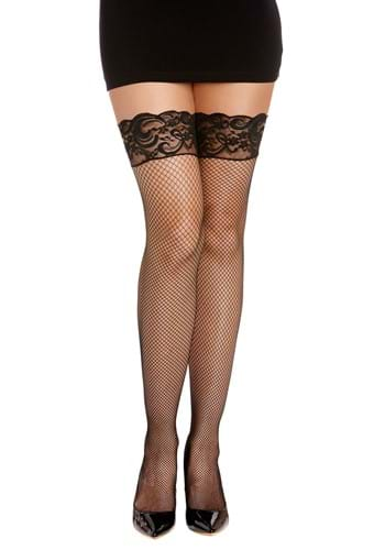 Adult Black Lace Footless Tights - Candy Apple Costumes