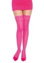 Womens Neon Pink Anti-Slip Thigh High with Lace Top