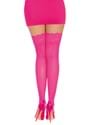 Womens Neon Pink Anti-Slip Thigh High with Lace Top Alt 1