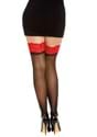 Women's Anti-Slip Black w/ Red Top and Bow Thigh H Alt 1