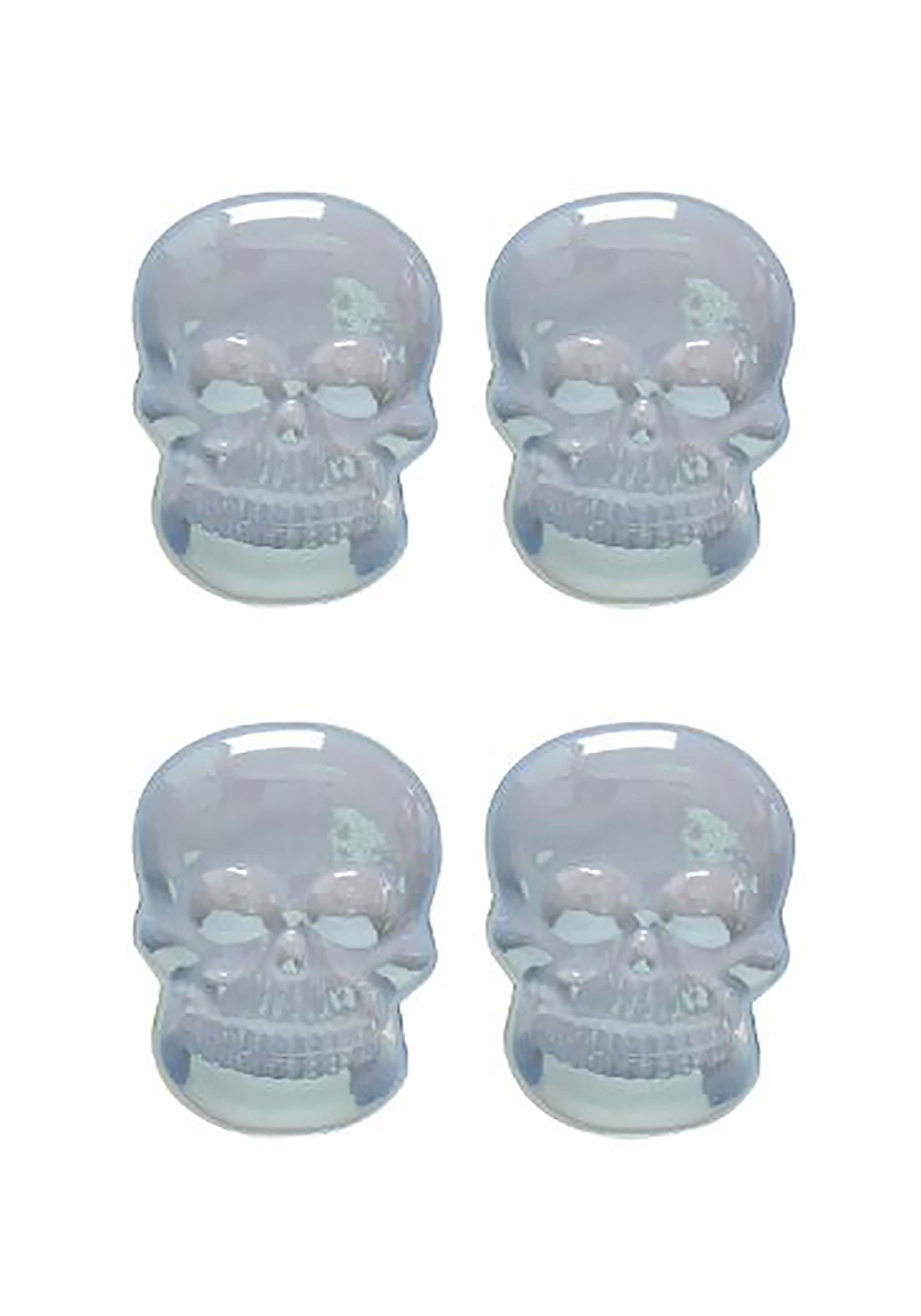 Iridescent Set of Four Skull Shaped Halloween Plates | Table Decorations