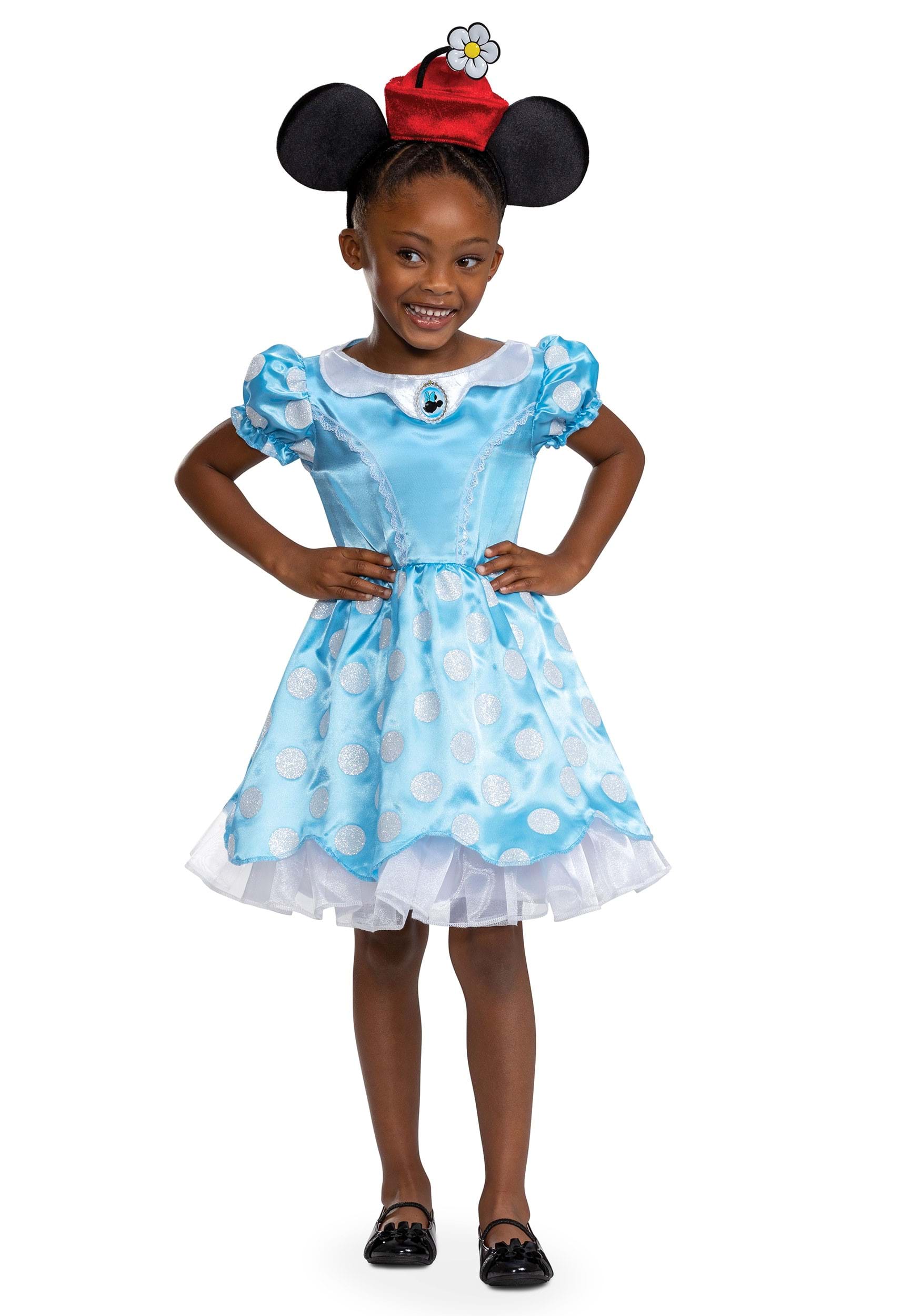 Photos - Fancy Dress Disney Disguise Kid's  Vintage Minnie Mouse Costume Dress Blue/White 