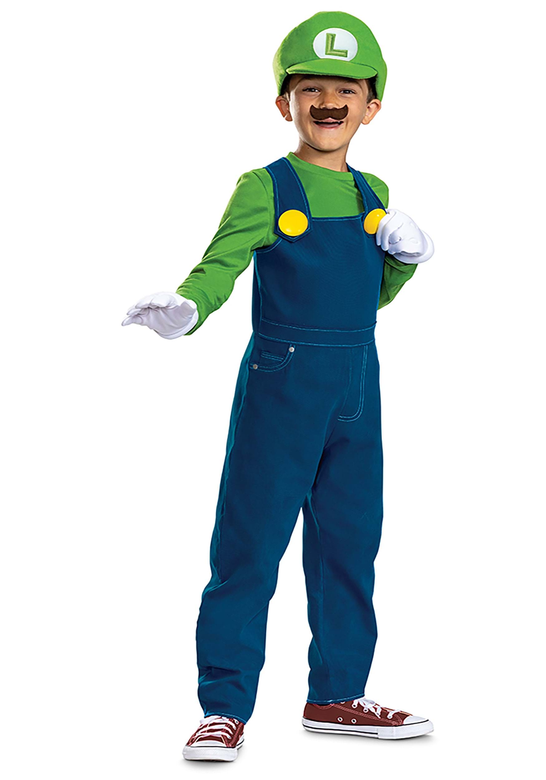 Photos - Fancy Dress MARIO Disguise Kid's Super  Bros Premium Luigi Costume Blue/Green/W 