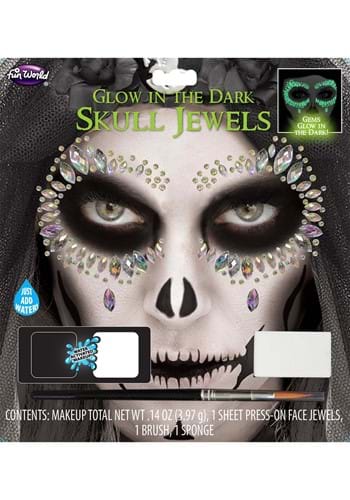 Skull Glow in the Dark Face Jewels