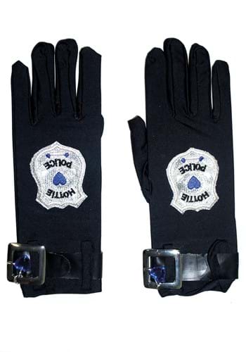 Womens Police Costume Gloves Main
