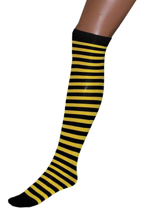 Women's Yellow/Black Over the Knee Costume Stockings | Knee High Stockings