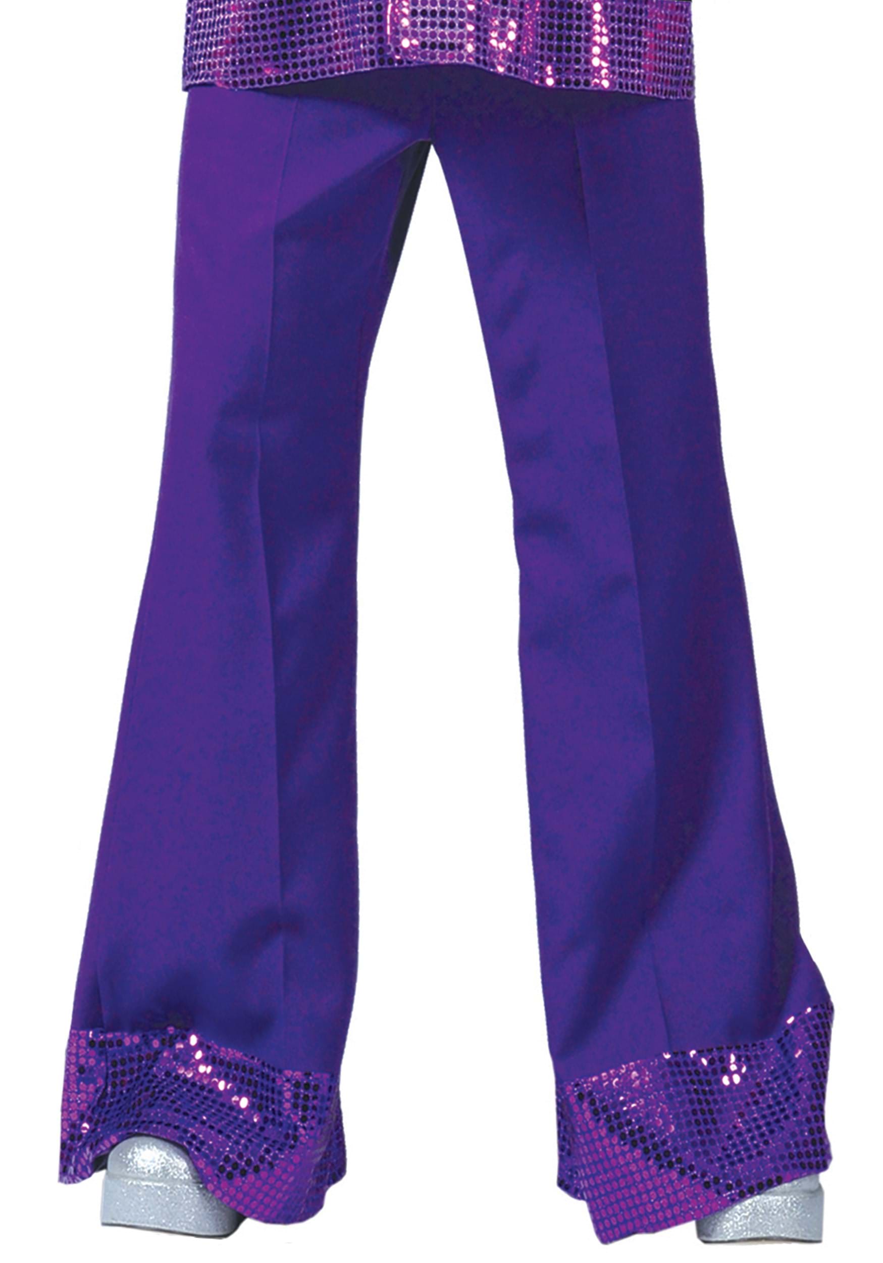 Purple Disco Pants For Men , Disco Costume Apparel