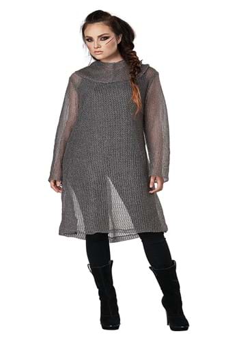 Adult Metallic Knit Chainmail Tunin Cowl Costume Alt 1