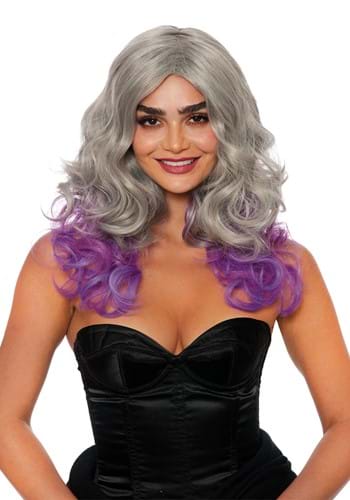 Womens Gray & Purple Wig