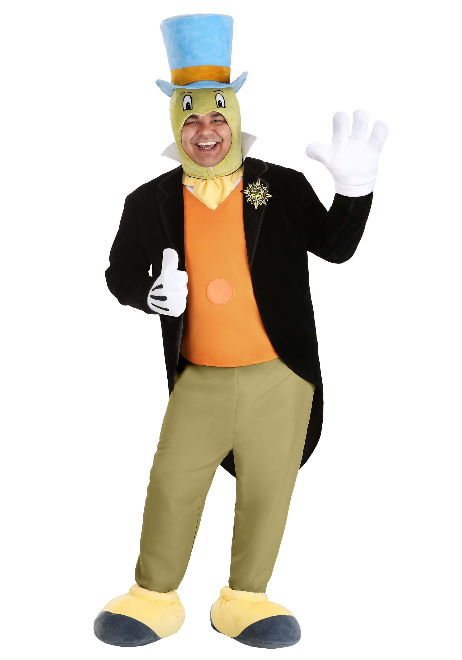 Plus Size Disney Pinocchio Men's Jiminy Cricket Costume , Disney Costumes