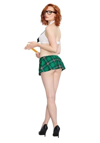 Women's Sexy Mesh Schoolgirl Themed Green Costume