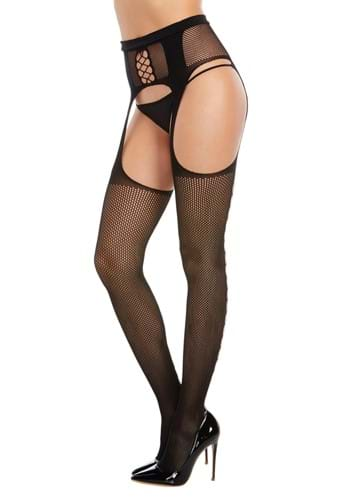 Black Caged Fishnet Garter Women's Belt