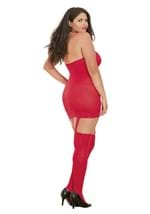 Plus Size Red Semi Sheer Halter Garter Dress Alt 1