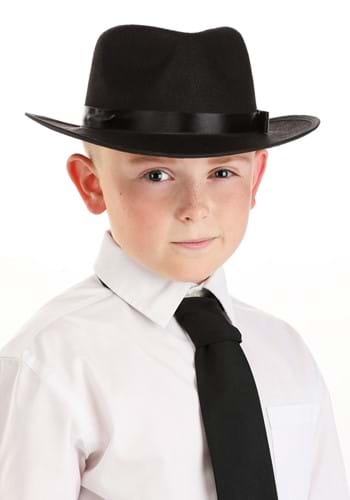Kids Black Gangster Costume Hat