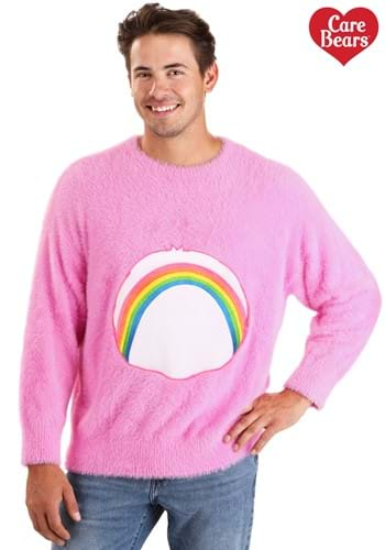 Adult Care Bears Cheer Bear Belly Badge Sweater Alt 1