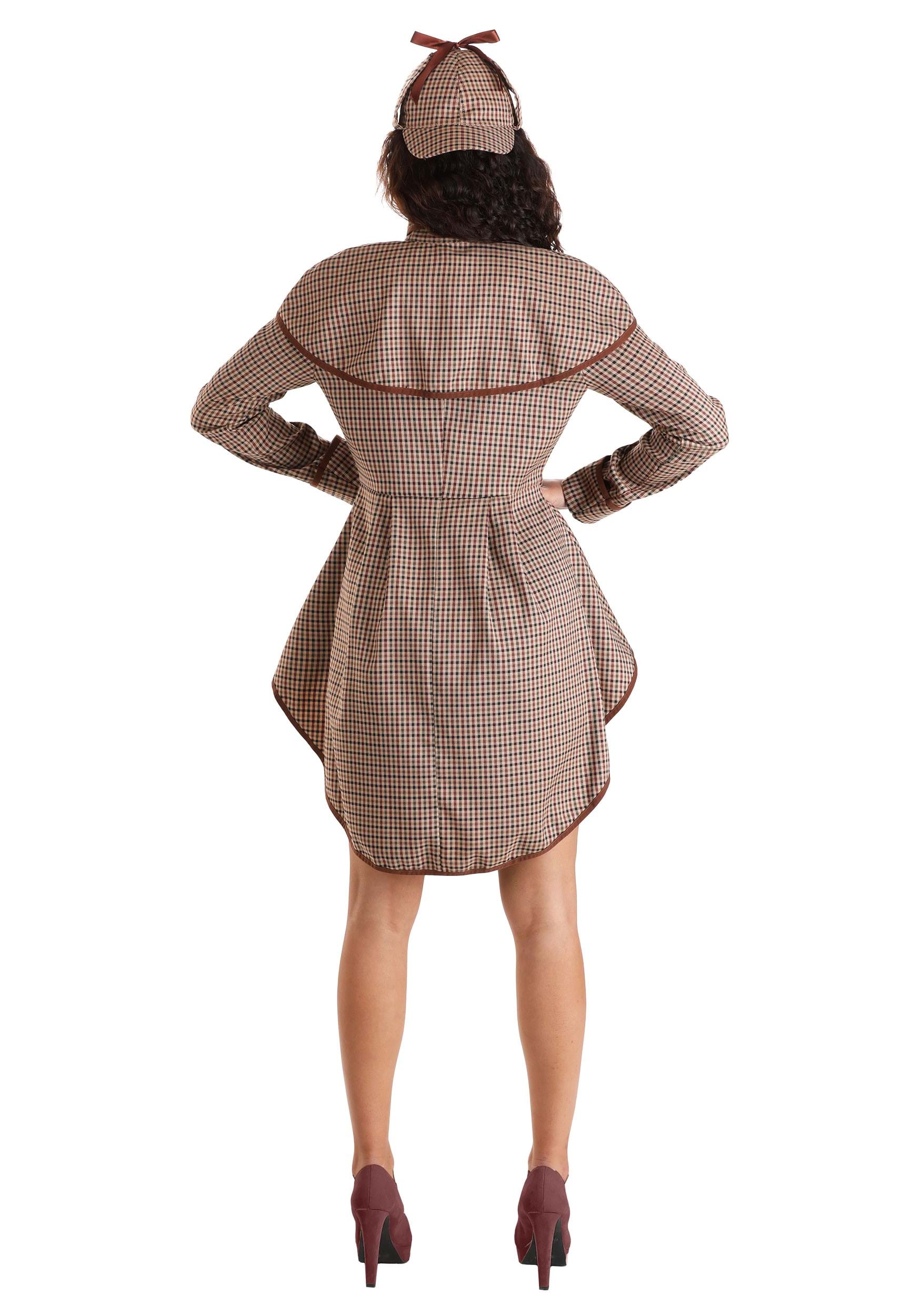 Women's Sherlock Holmes Detective Book Week Costume - Role Party, Complete Outfit, Polyester/Cotton, Size Regular, PS 7816-U-B1-1