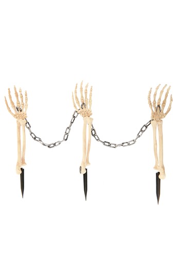 3 Skeleton Arms with 1 Chain Halloween Prop | Skeleton Decorations