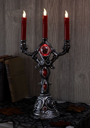 17.5-Inch Red Gothic Candelabra LED Decoration | Table Decorations