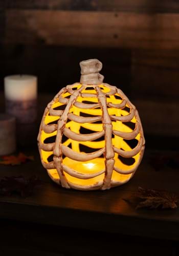 9-Inch Pumpkin Bones Light Up Decoration | Pumpkin Decorations