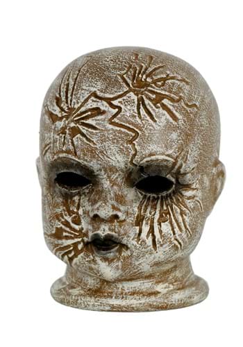 4.5-Inch Cracked Doll Head Prop | Halloween Decorations