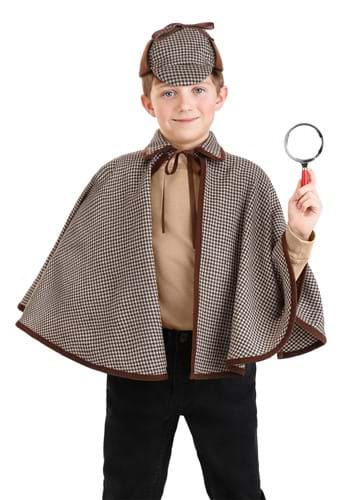 Kid's Sherlock Holmes Hat and Poncho Costume Kit